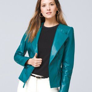 White House Black Market LEATHER MOTO JACKET SzM